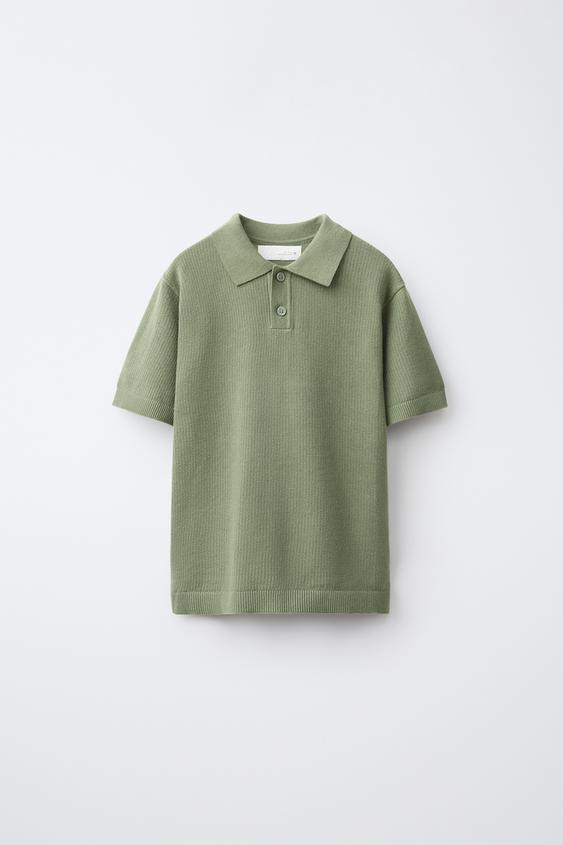 POLO TEXTURA - Khaki claro de Zara - Imagen 0
