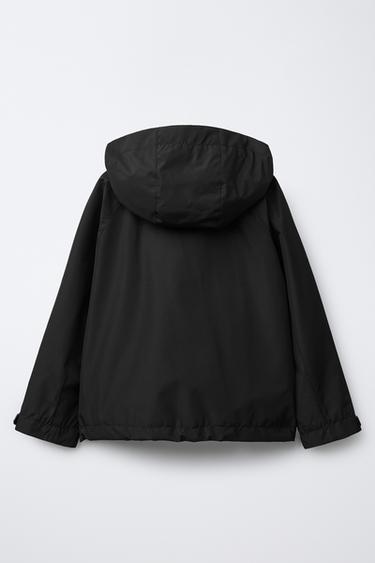 LIGHTWEIGHT WATER-REPELLENT HOODED JACKET - Black by Zara - Image 1