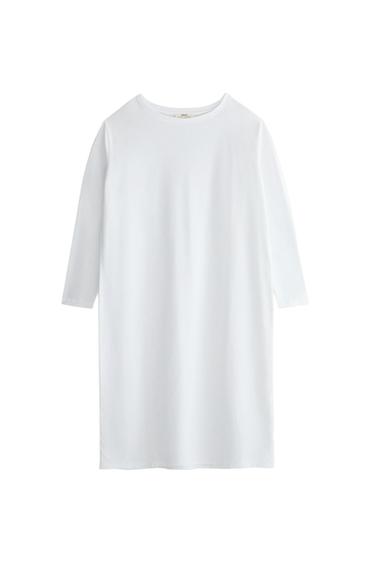 Cotton long sleeve nightdress - White by Zara