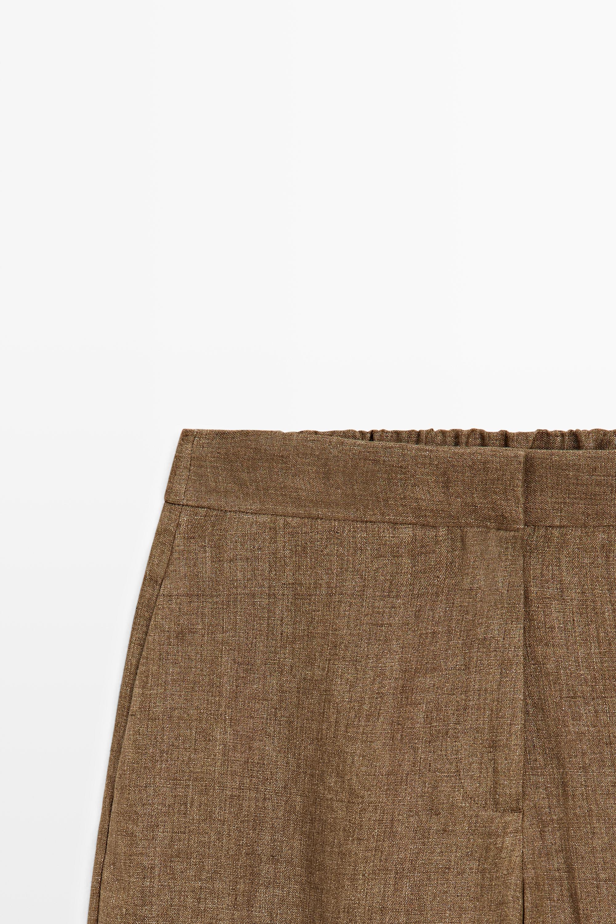 Linen barrel fit pants