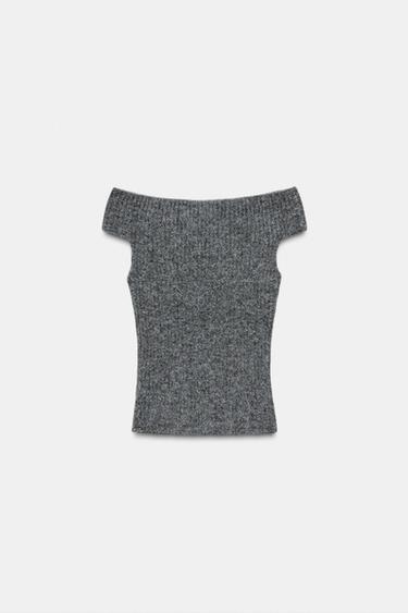 TOP EN MAILLE CÔTELÉE - Gris anthracite de Zara - Image 6