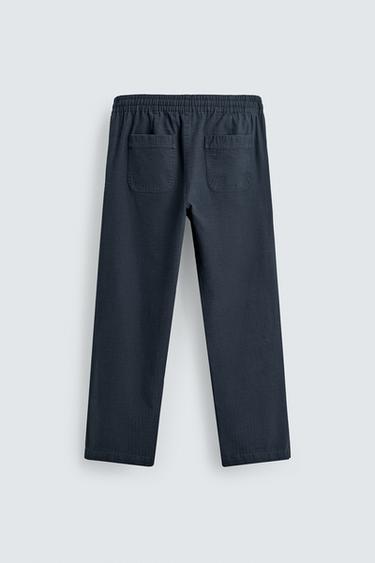 PANTALON DÉCONTRACTÉ CHEVRON - Bleu marine de Zara - Image 8