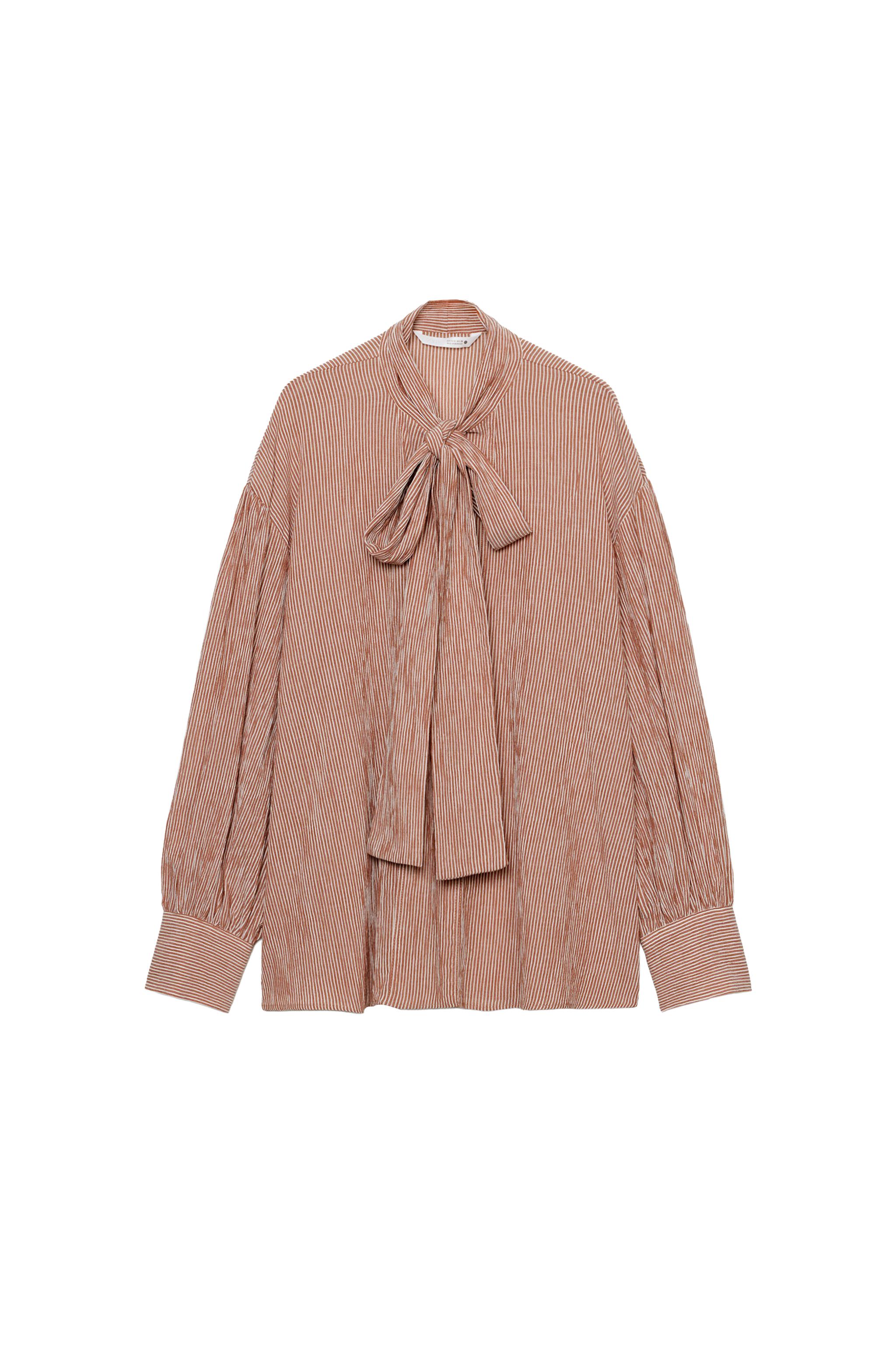 BAĞCIKLI ÇİZGİLİ GÖMLEK ZW COLLECTION