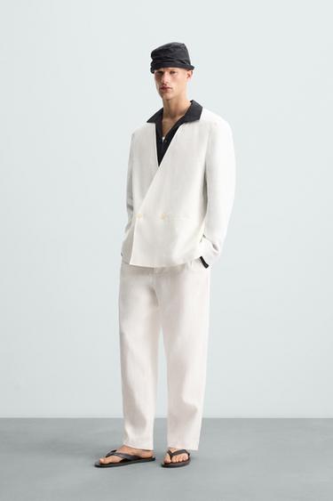 TRAJE  100% LINO - Melocotón de Zara