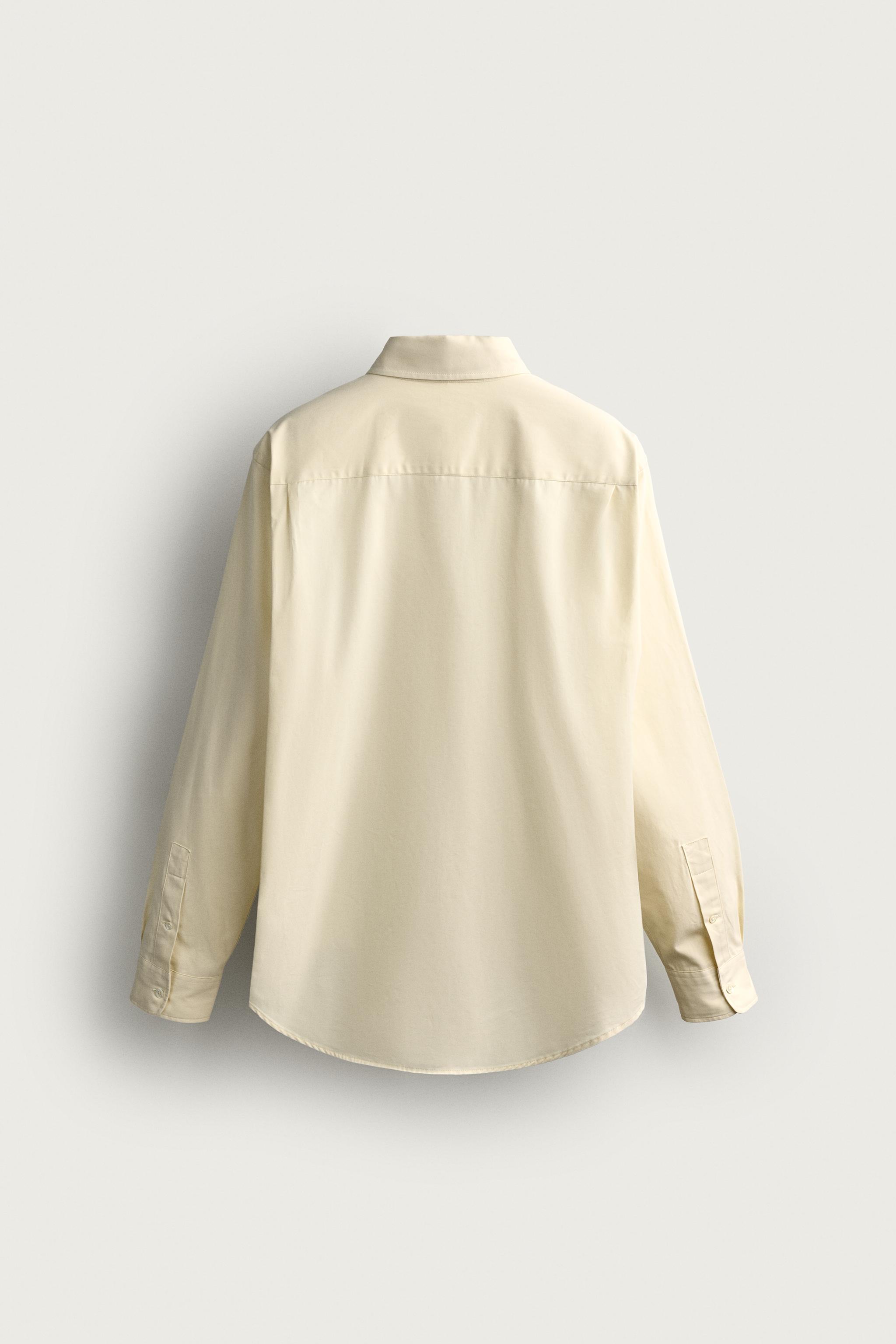 RELAXED FIT SEAMED SHIRT — Butter