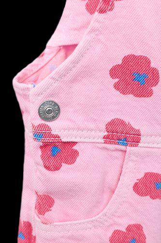 Zara LONG FLORAL TWILL OVERALLS - Pink