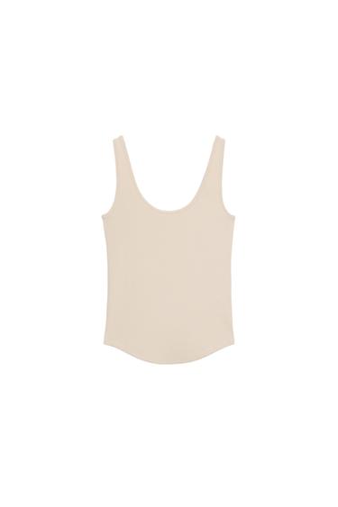 CAMISETA TIRANTES ALGODÓN - Arena de Zara