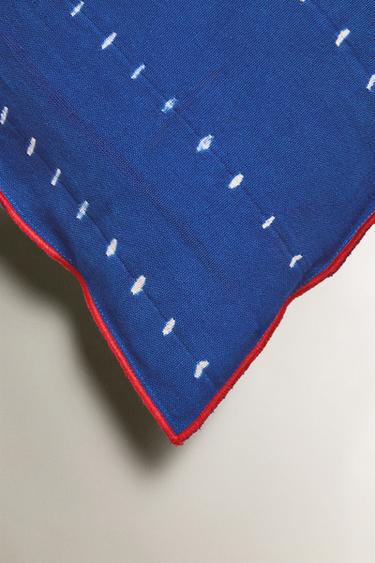 TIE-DYE COTTON CUSHION COVER WITH PIPING X TENSIRA - Blue by Zara - Image 1
