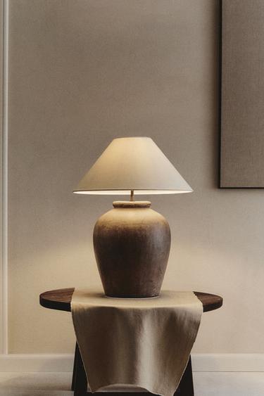 TABLE LAMP WITH CERAMIC BASE - Brown by Zara