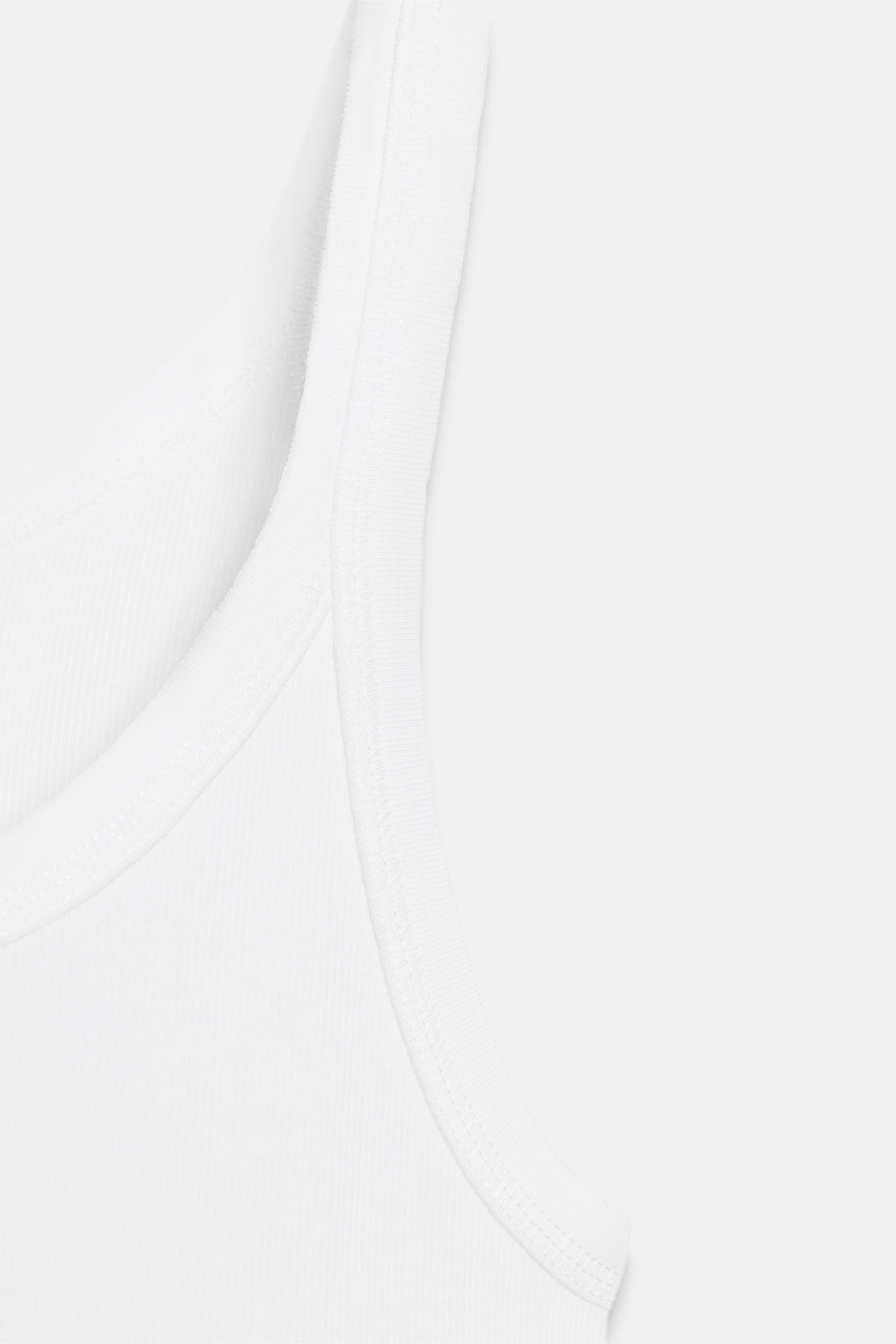 Zara RIBBED COTTON TANK TOP görsel 6