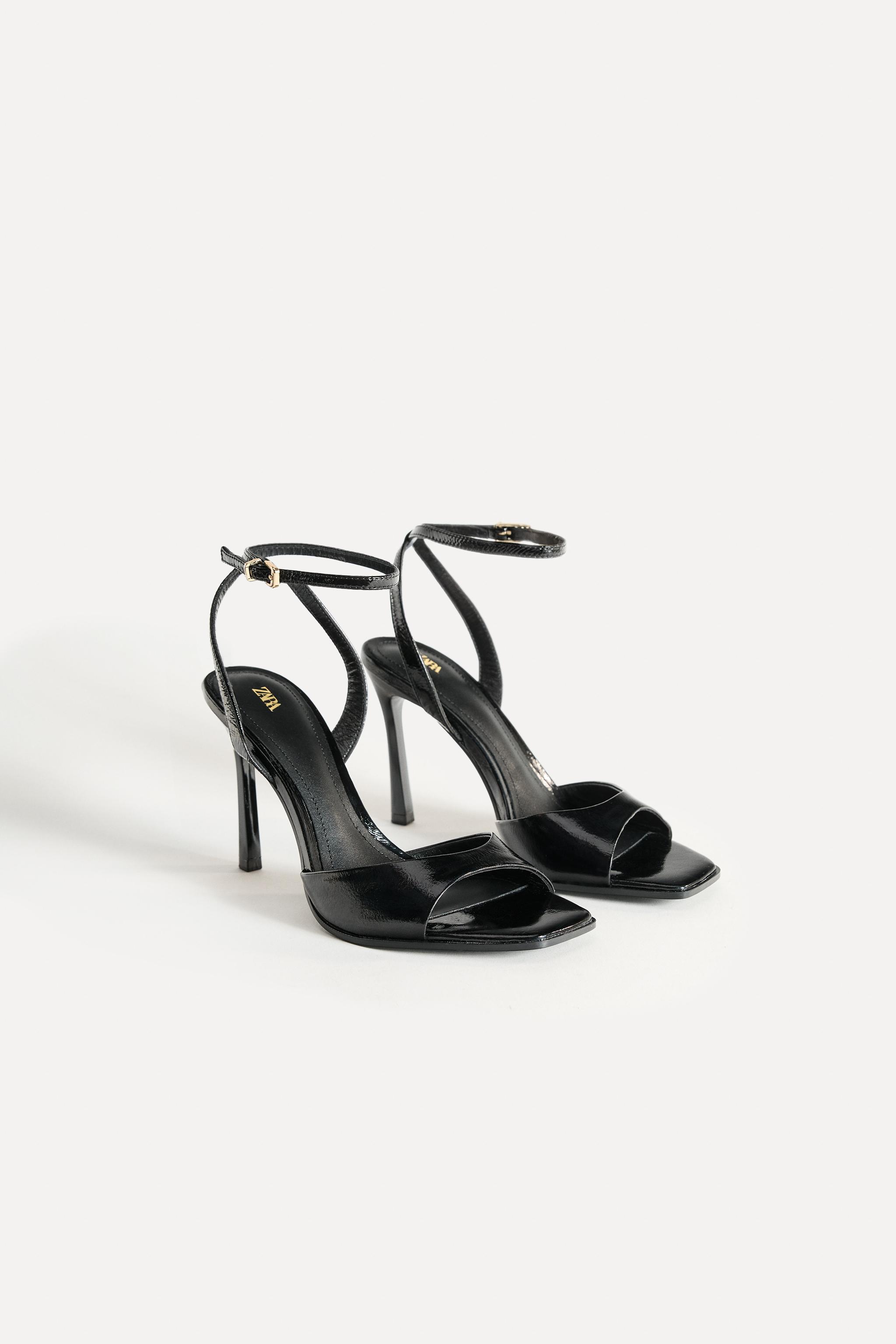 LEATHER HIGH-HEEL SANDALS 50TH ANNIVERSARY Black ZARA Singapore
