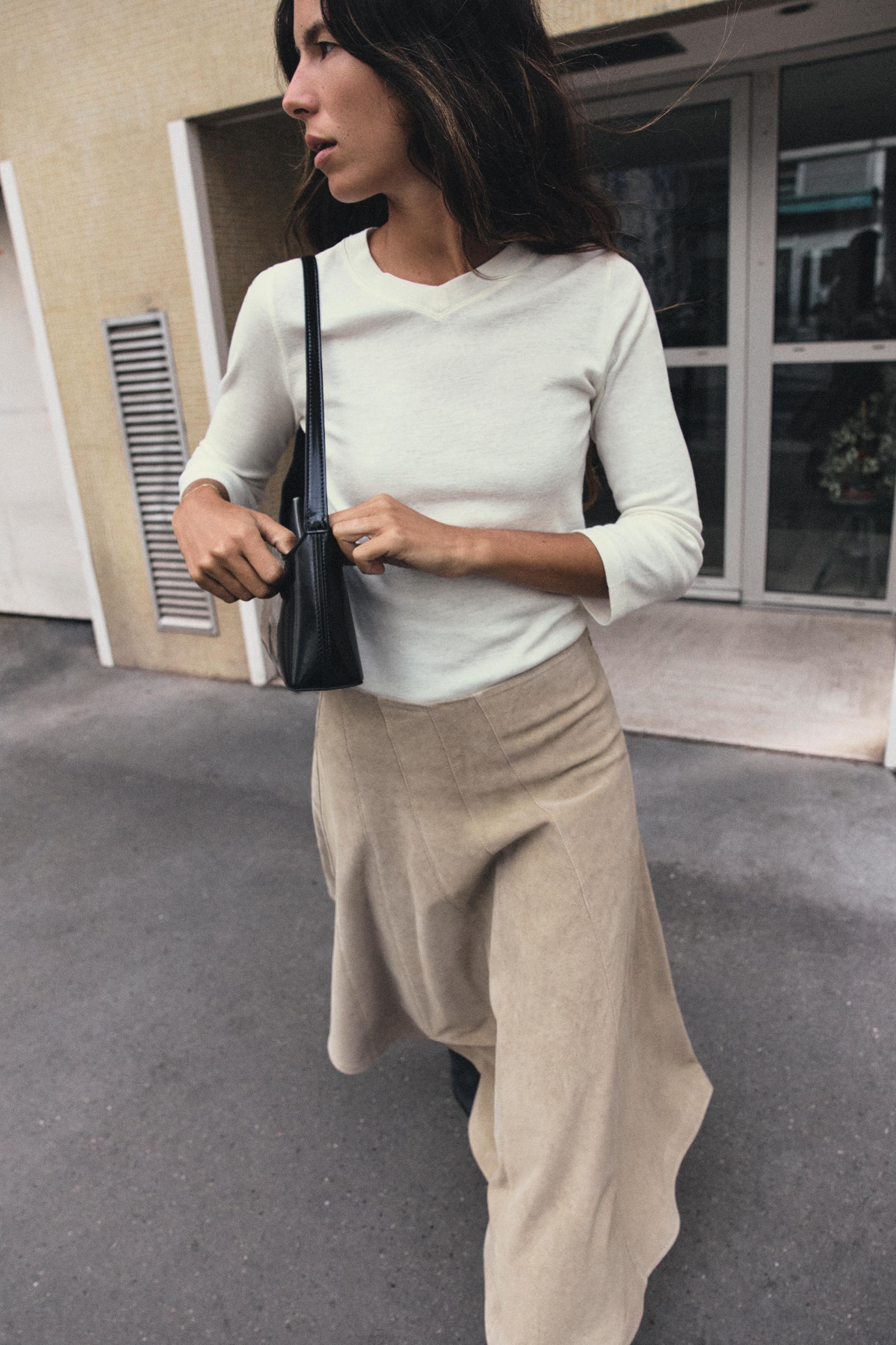 Zara V YAKA T-SHIRT görsel 2