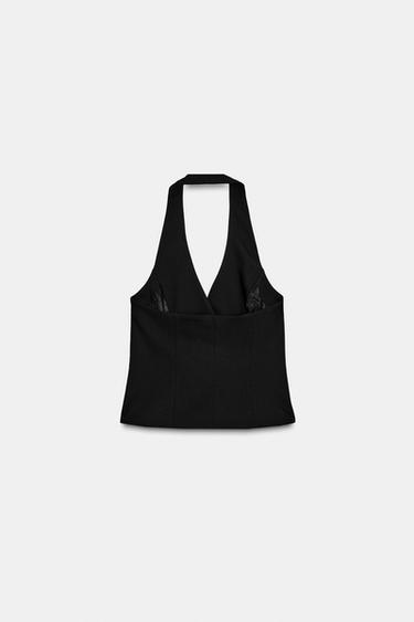HALTER NECK TUXEDO WAISTCOAT - Black by Zara - Image 6