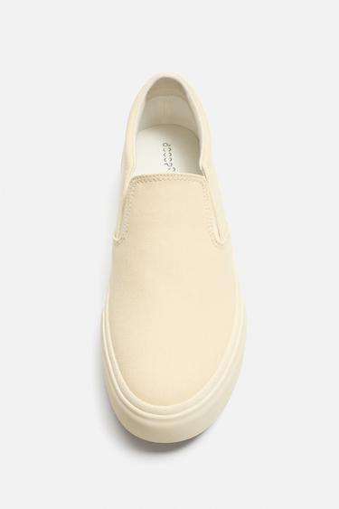 FABRIC LACELESS TRAINERS - Ecru by Zara - Image 4