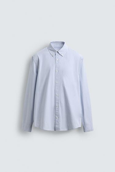CAMISA ESTRUCTURA OXFORD - Azul / Blanco de Zara