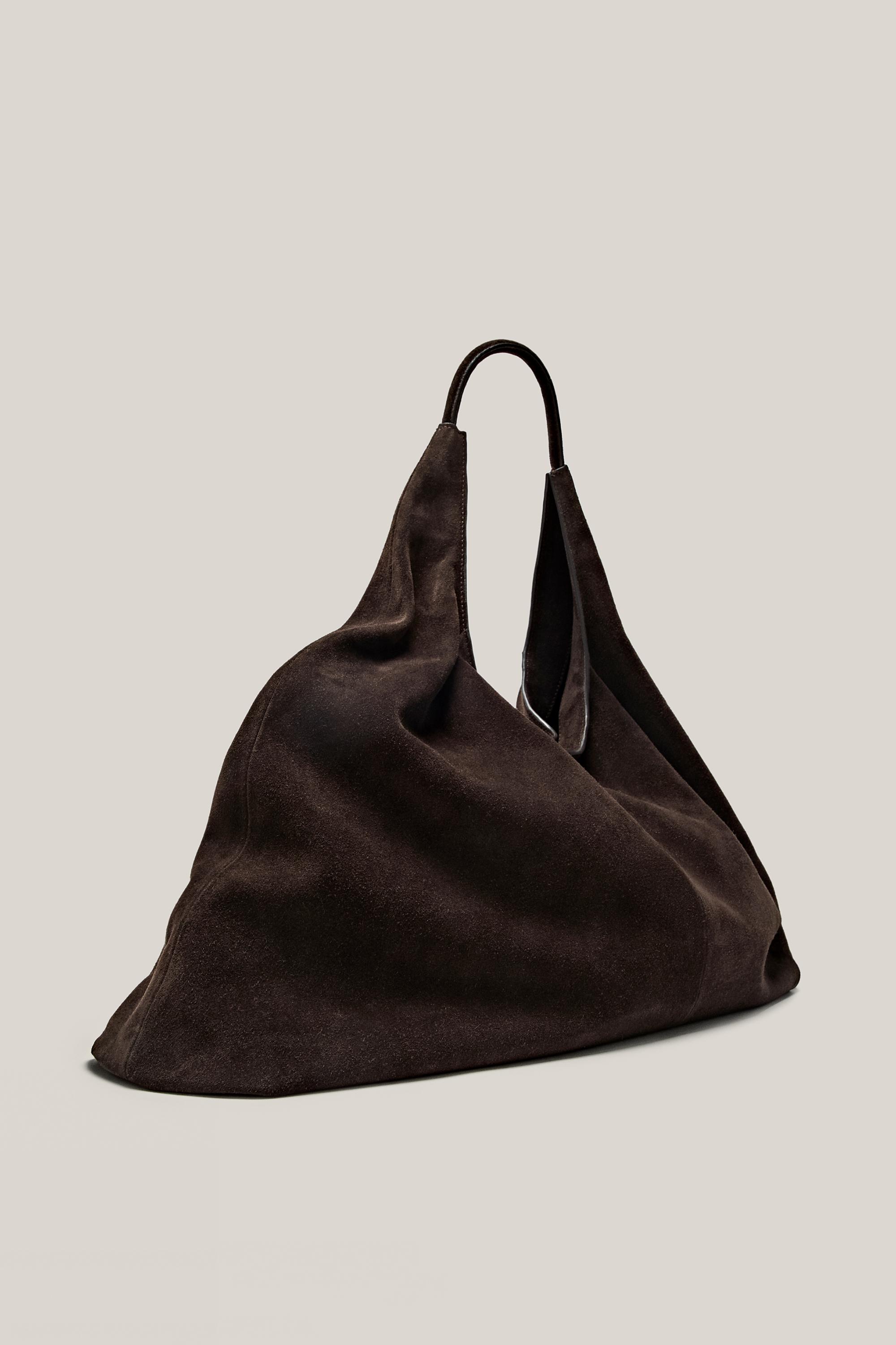 Split leather maxi shopper bag - LIMITED EDITION
