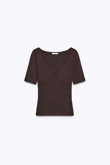 MAGLIETTA IN COTONE MODAL - Melanzana di Zara