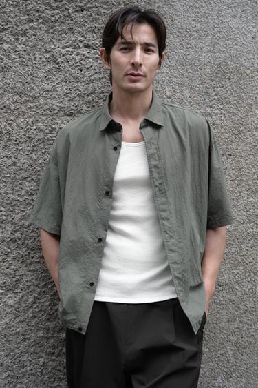 LIGHTWEIGHT TECHNICAL SHIRT - Grey green by Zara