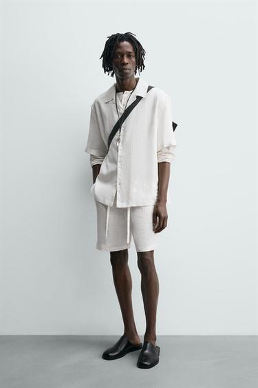 100% LINEN RELAXED FIT SHIRT - White by Zara