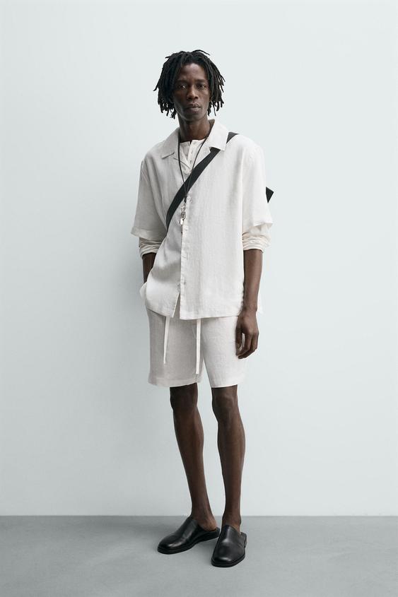 CAMISA RELAXED FIT 100% LINO - Blanco de Zara - Imagen 0