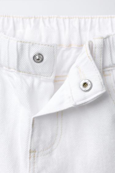 JUPE-CULOTTE EN JEAN À VOLANTS - Blanc de Zara - Image 2