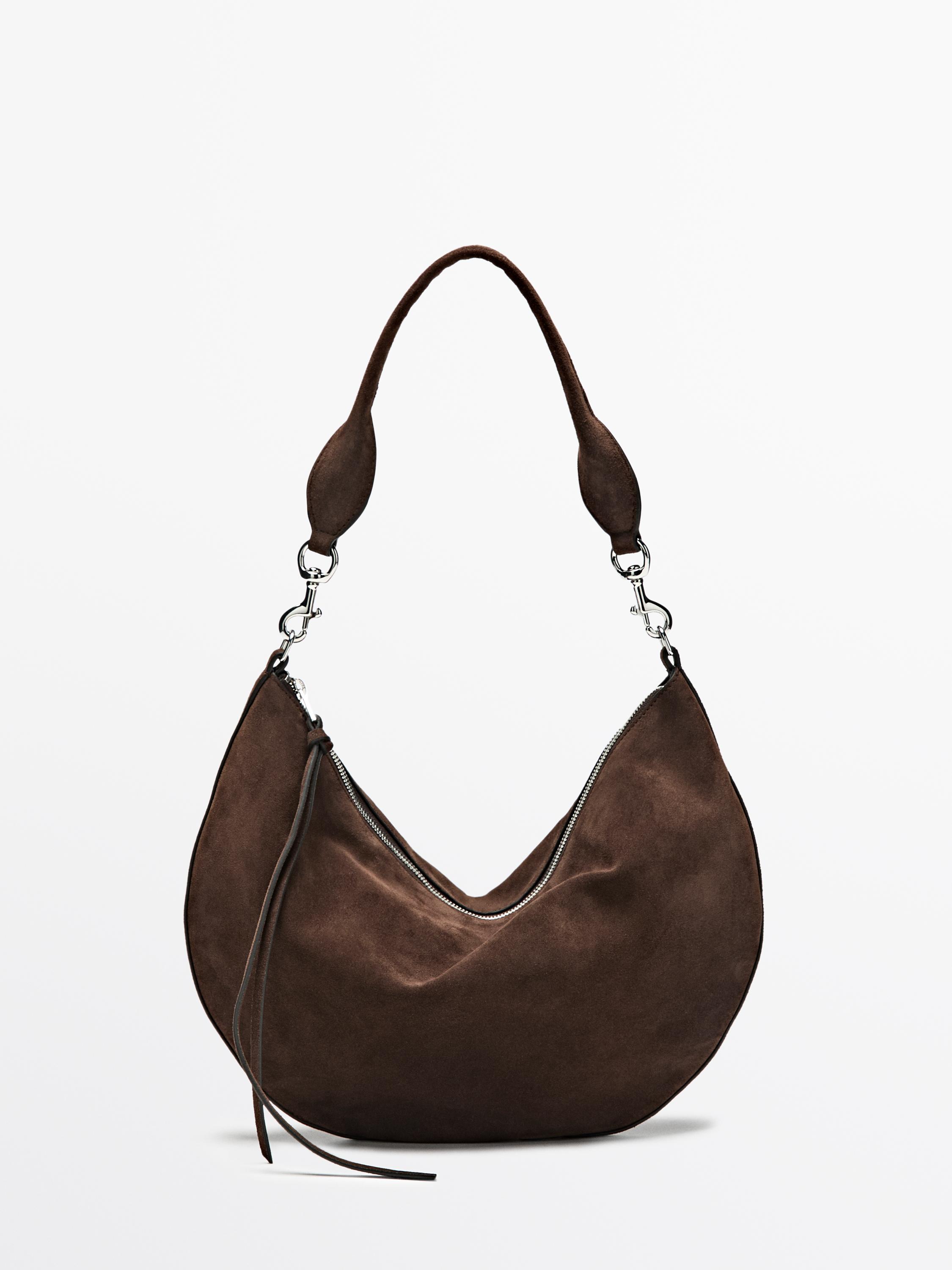 Sac demi-lune en croûte de cuir