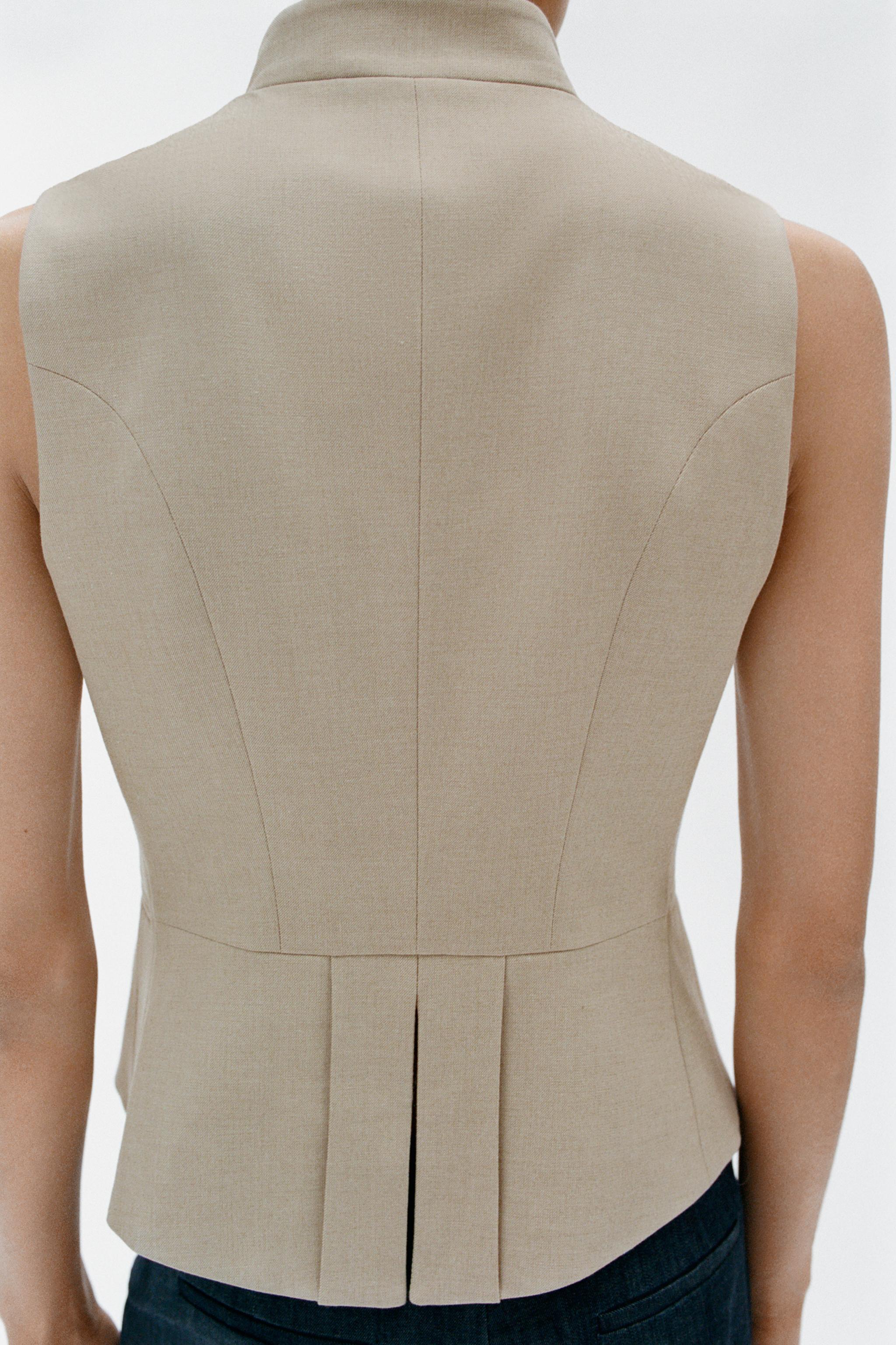 Женские жилеты Zara LAPEL BUTTON VEST — фото 4