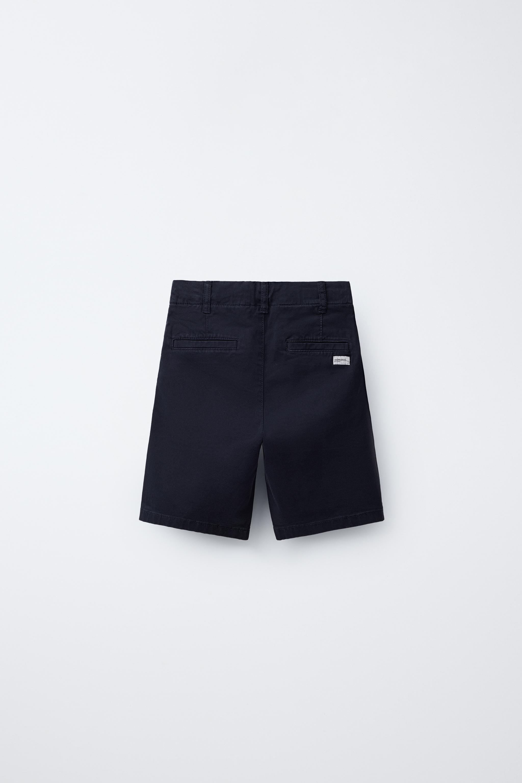 BASIC CHINO BERMUDA SHORTS - Navy blue | ZARA New Zealand