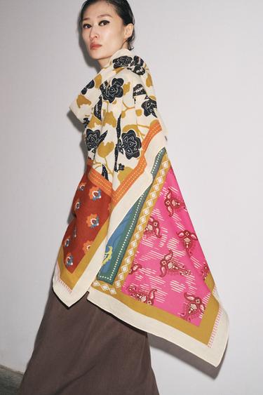 PAÑUELO IMPRIMÉ EN COTON - Rose de Zara - Image 3