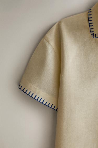 KIDS' STITCH BEACH POLO SHIRT - Cream by Zara - Image 2