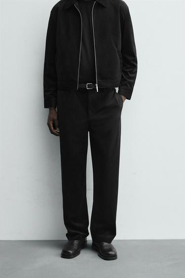 TEXTURED VELVET TROUSERS - Black by Zara