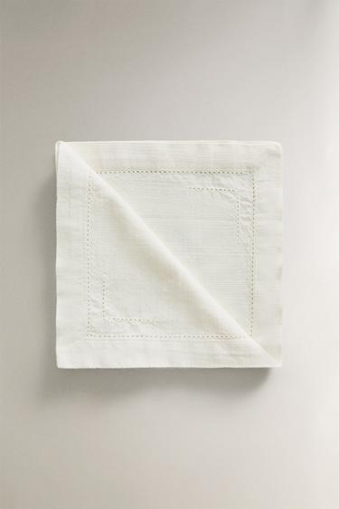 SERVIETTE DE TABLE COTON JOUR ÉCHELLE (LOT DE 2) - Blanc de Zara