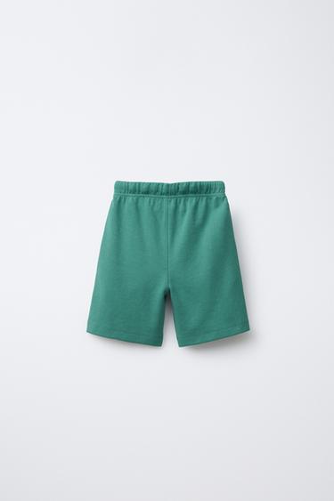 HOODIE AND INTERLOCK BERMUDA SHORTS SET - Green by Zara - Image 5