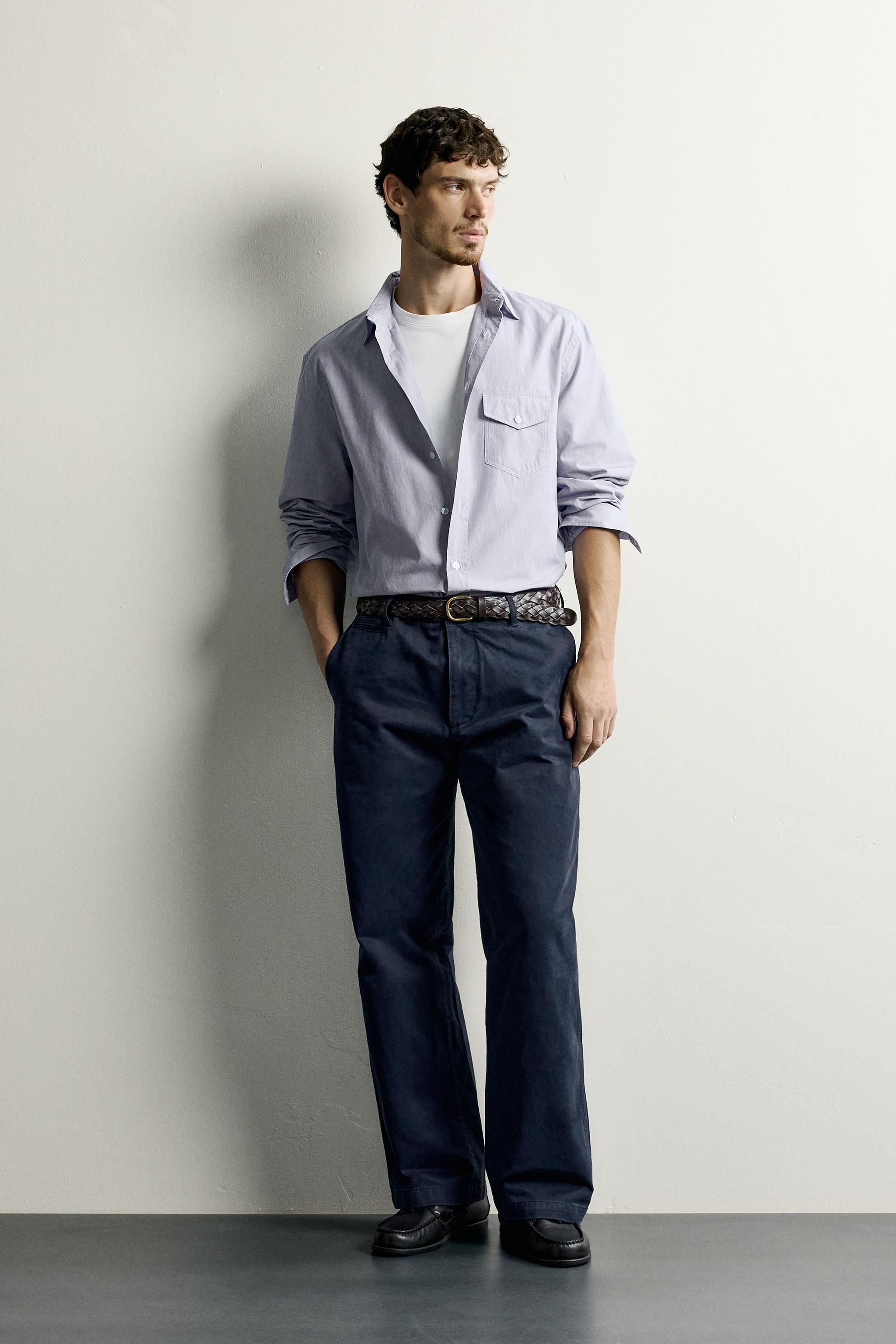STRIPED REGULAR-FIT SHIRT — striped
