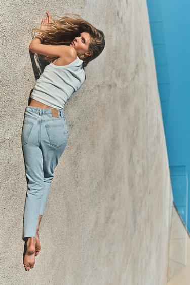 JEANS Z1975 RECTOS TIRO ALTO - Azul claro de Zara - Imagen 0