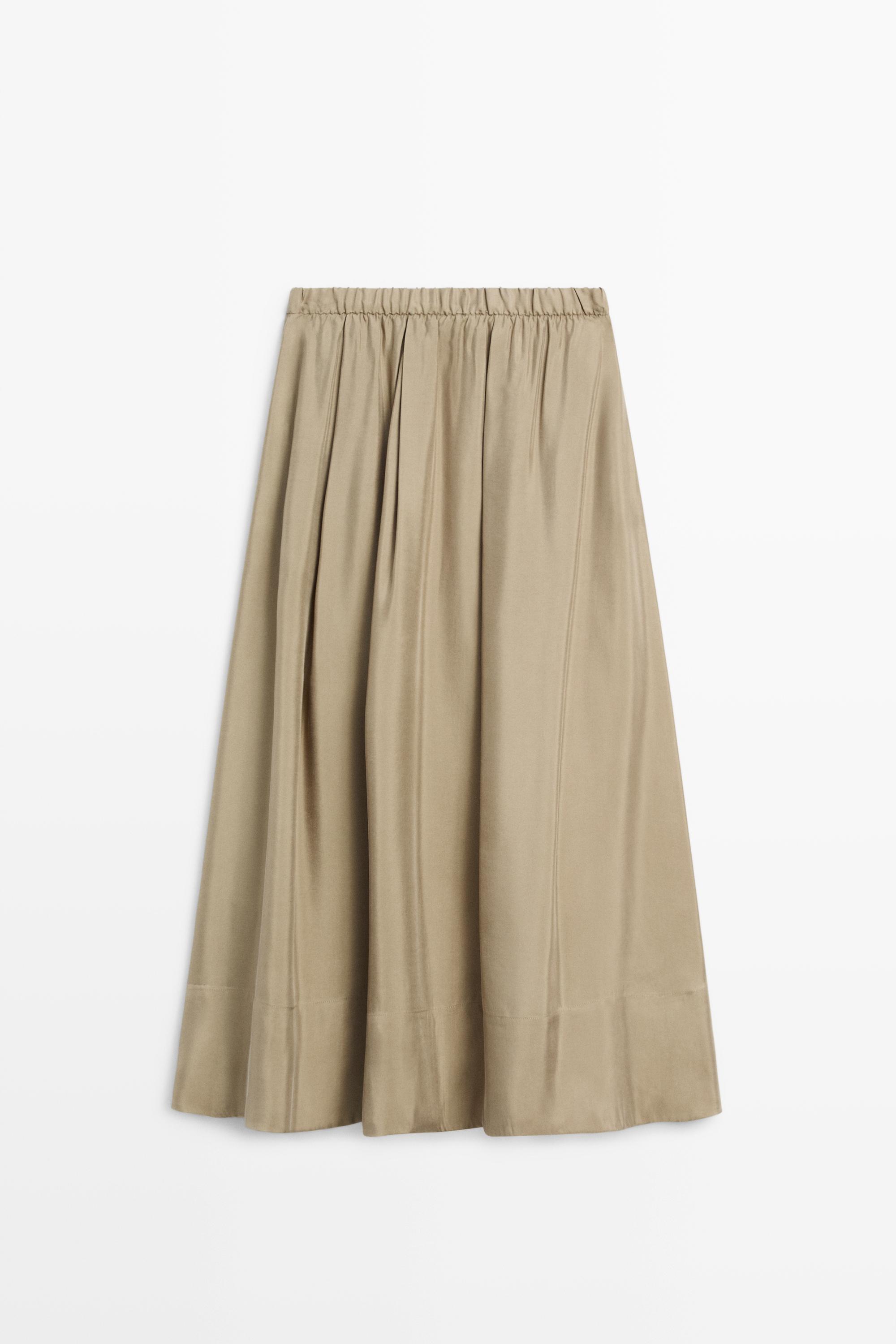 Jupe midi fluide élastique