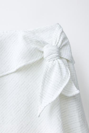 KNOTTED PAREO SKIRT - White by Zara - Image 2