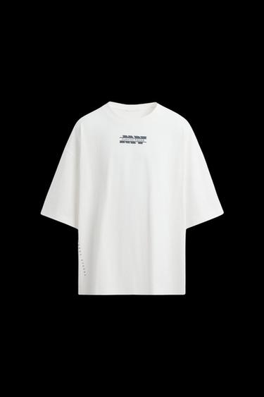 CONTRAST PRINT T-SHIRT - Oyster-white by Zara - Image 0
