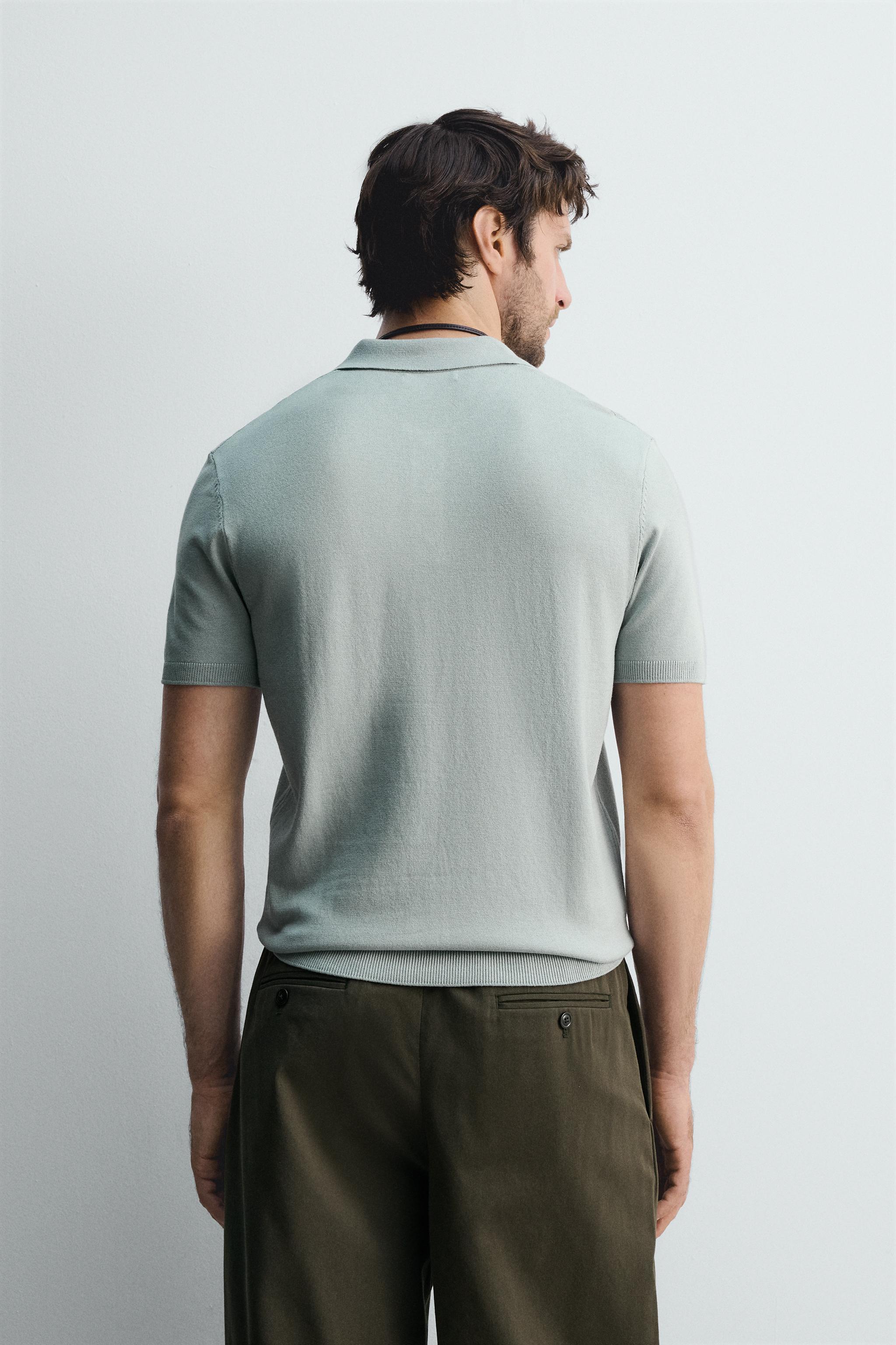 VISCOSE BLEND KNIT POLO SHIRT