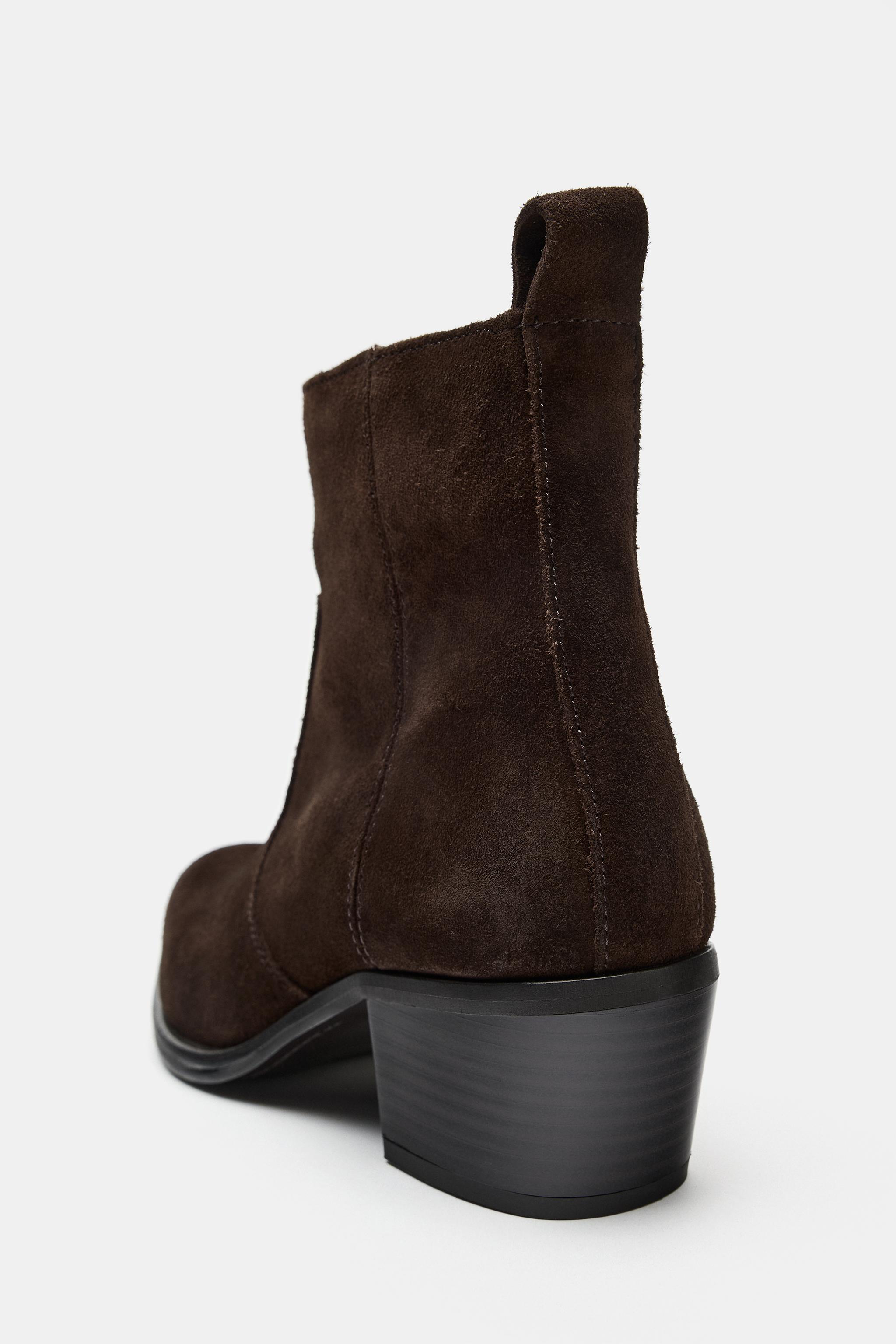 SUEDE HEELED ANKLE BOOTS