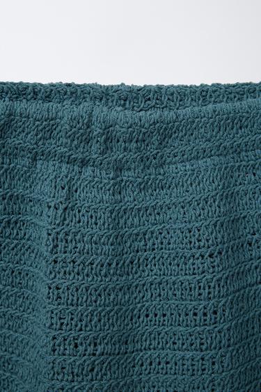 FLORAL CROCHET KNIT SKIRT - Duck blue by Zara - Image 2