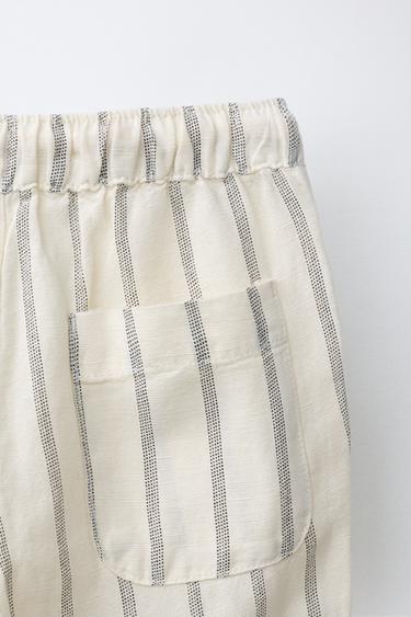 PANTALON FLUIDE AVEC LIN - Rayures de Zara - Image 3