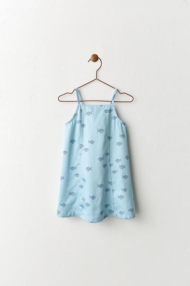 FISH PRINT DRESS - Light blue by Zara