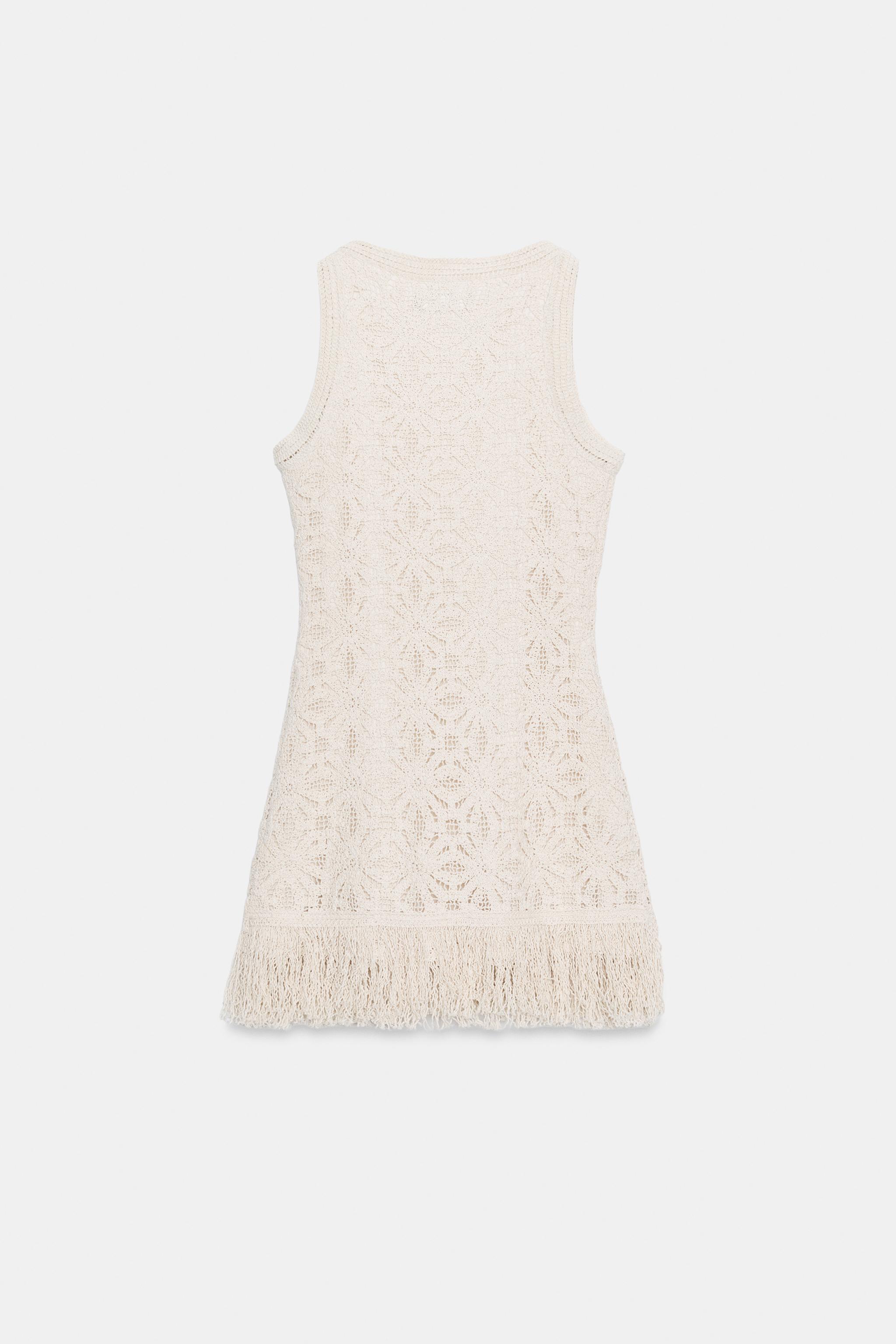 ROBE COURTE CROCHET FRANGES