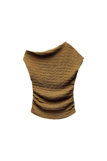 TEXTURED ASYMMETRIC TOP