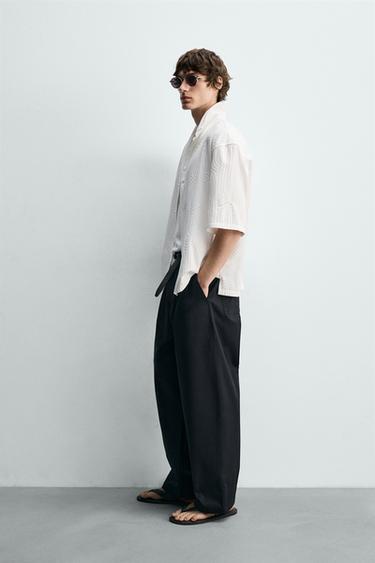 EMBROIDERED JACQUARD SHIRT - Oyster-white by Zara - Image 3