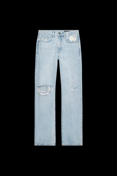 ZW COLLECTION STRAIGHT MID-WAIST JEANS - Light blue by Zara - Image 0