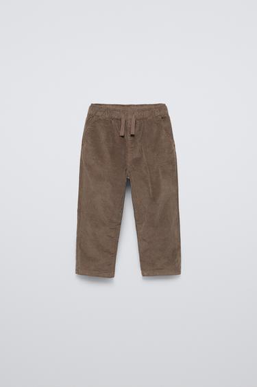 LINED NEEDLECORD TROUSERS - Brown by Zara