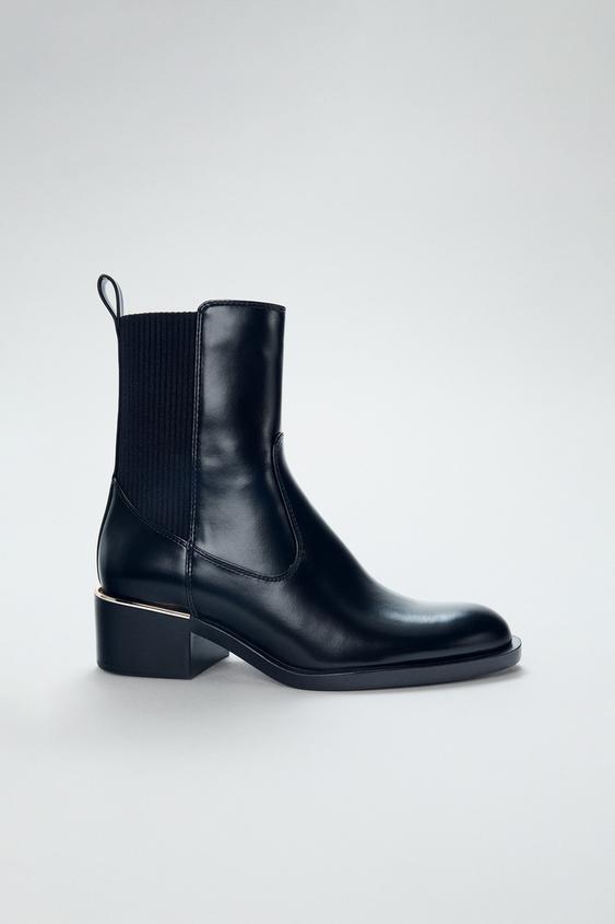 Stiefeletten Zara Gummistiefel Damen Spitzer Zehenpartie Zara