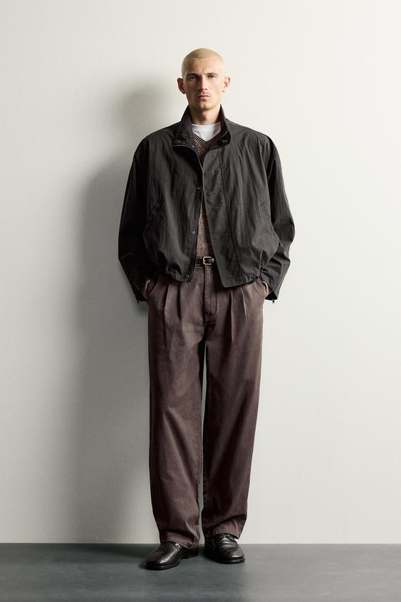 WASHED RELAXED FIT PLEATED TROUSERS - 694 by Zara - Image 0